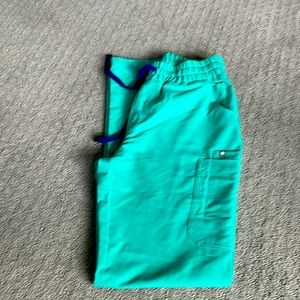 Green high waisted cargo Figs scrub pants
